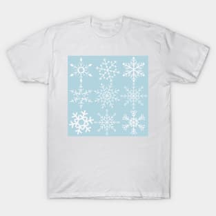 cool blue gray vintage christmas snowflake pattern T-Shirt